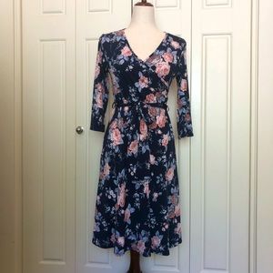 PinkBlush Floral soft lounge tie bow wrap Maternity Dress